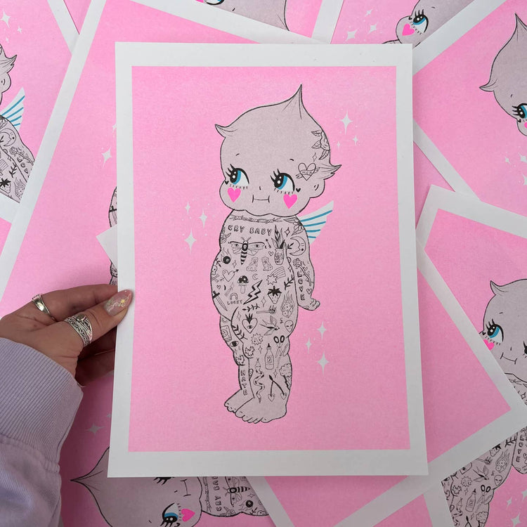 Tattooed Kewpie A4 Print