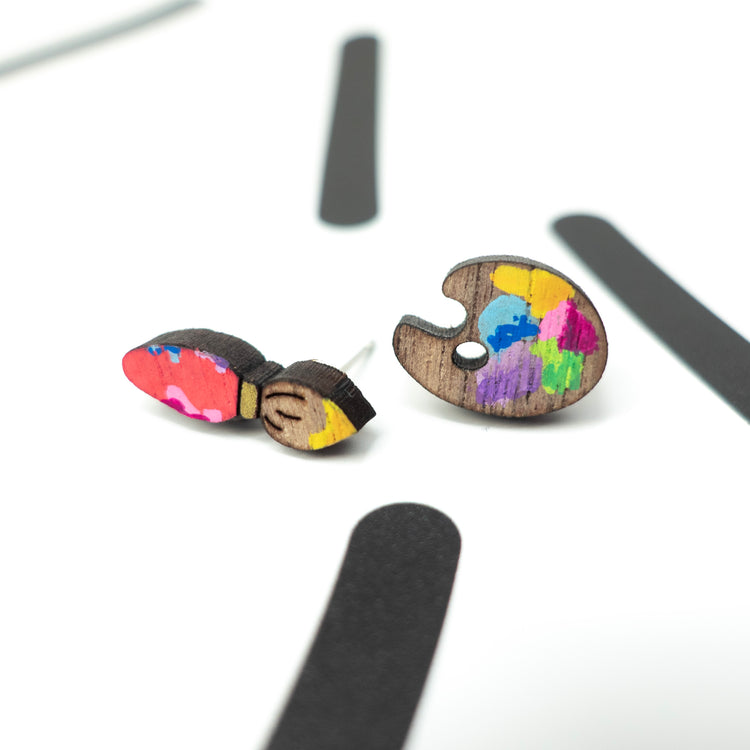 Artist Paint Palette Stud Earrings