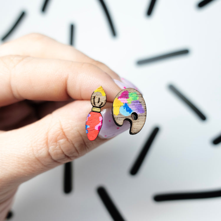 Artist Paint Palette Stud Earrings