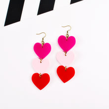 Load image into Gallery viewer, Heart Chain Statement Earrings