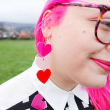 Load image into Gallery viewer, Heart Chain Statement Earrings