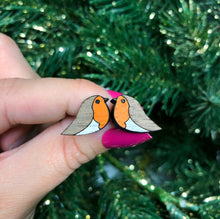 Load image into Gallery viewer, Christmas Robin Stud Earrings
