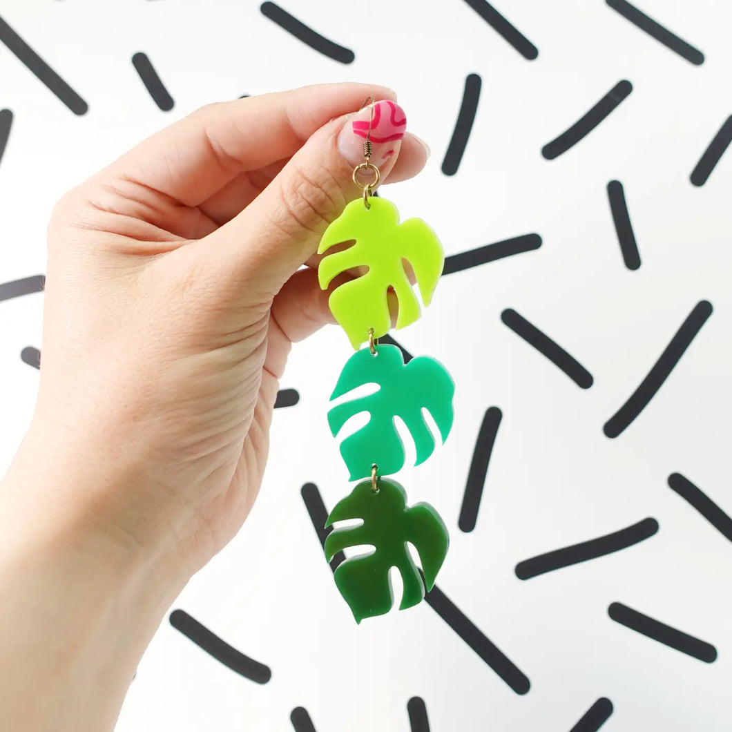 Monstera Statement Earrings