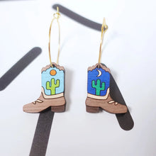 Load image into Gallery viewer, Cowboy Boot Hoop Earrings
