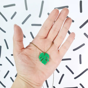 Monstera Mini Necklace