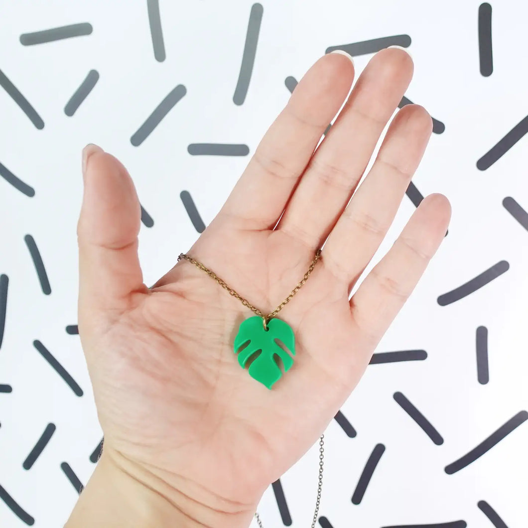 Monstera Mini Necklace