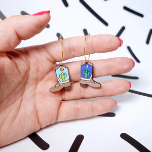 Cowboy Boot Hoop Earrings