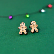 Load image into Gallery viewer, Christmas Gingerbread Man Stud Earrings
