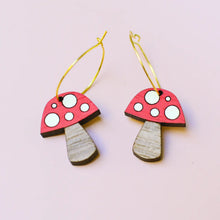Load image into Gallery viewer, Mushroom Hoop Earrings
