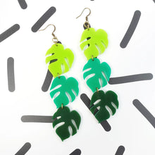 Load image into Gallery viewer, Monstera Statement Earrings
