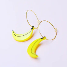 Load image into Gallery viewer, Banana Hoop Earrings
