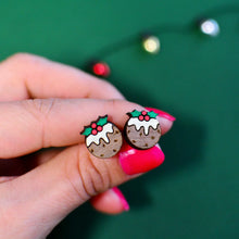 Load image into Gallery viewer, Christmas Pudding Stud Earrings
