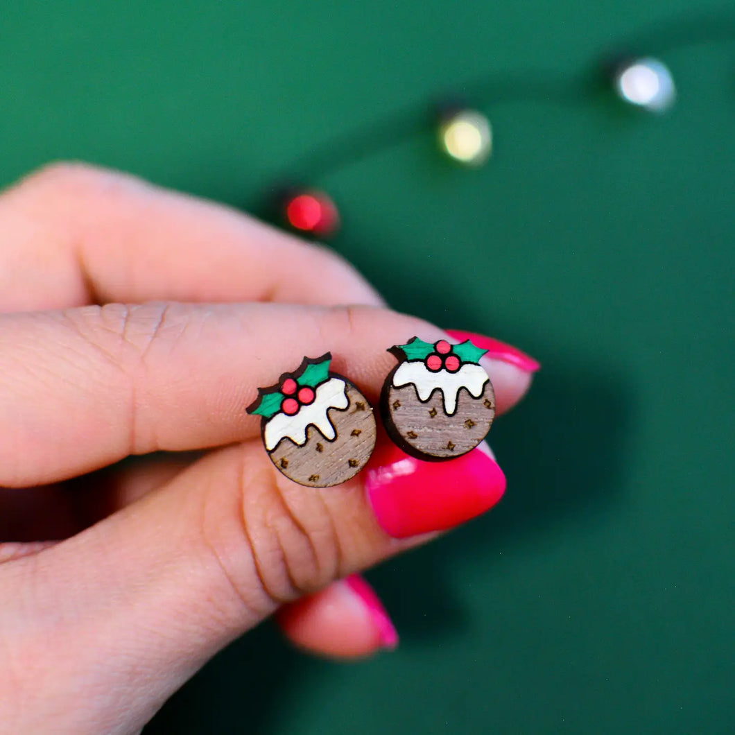 Christmas Pudding Stud Earrings