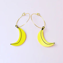 Load image into Gallery viewer, Banana Hoop Earrings
