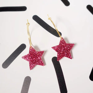 Star Hoop Earrings