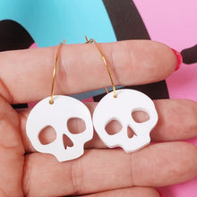Load image into Gallery viewer, Halloween Skull Hoop Earrings
