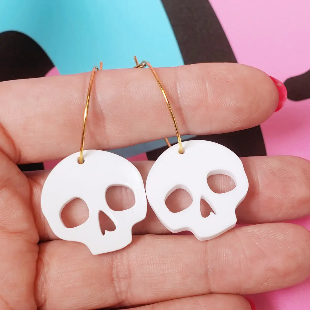 Halloween Skull Hoop Earrings