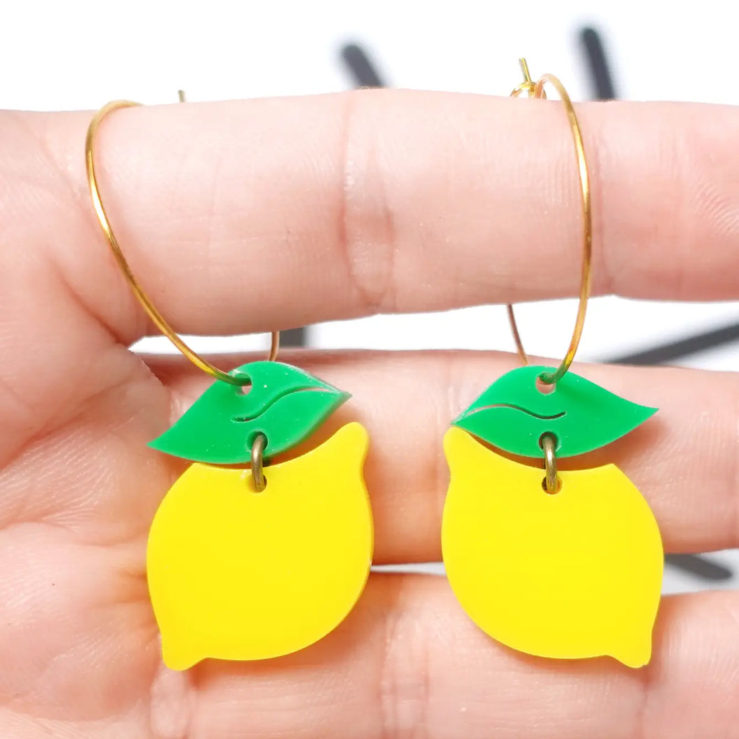 Lemon Hoop Earrings