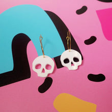 Load image into Gallery viewer, Halloween Skull Hoop Earrings
