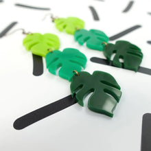 Load image into Gallery viewer, Monstera Statement Earrings
