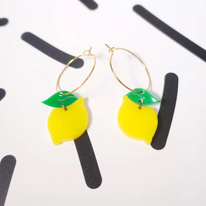 Lemon Hoop Earrings