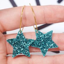 Load image into Gallery viewer, Star Hoop Earrings
