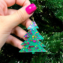 Load image into Gallery viewer, Christmas Tree Statement Earrings
