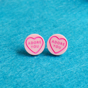 Adore You Love Heart Stud Earrings