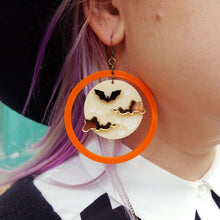 Load image into Gallery viewer, Creepy Moon Halloween Earrings
