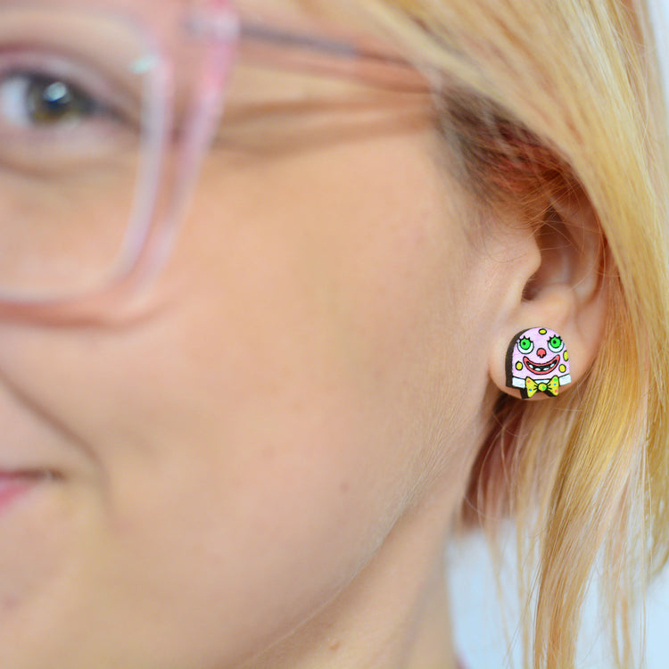 Mr Blobby Stud Earrings