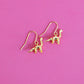 Brontosaurus Dinosaur Gold Earrings