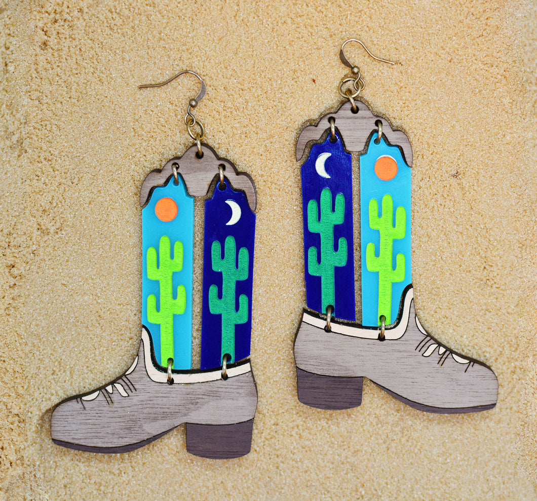 Cowboy Boot Statement Earrings