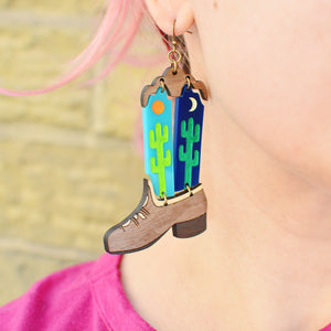 Cowboy Boot Statement Earrings