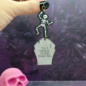 Dancing Skeleton Statement Halloween Earrings