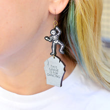 Load image into Gallery viewer, Dancing Skeleton Statement Halloween Earrings
