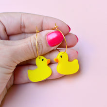 Load image into Gallery viewer, Duck Hoop Earrings
