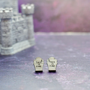 Gravestone Halloween Stud Earrings