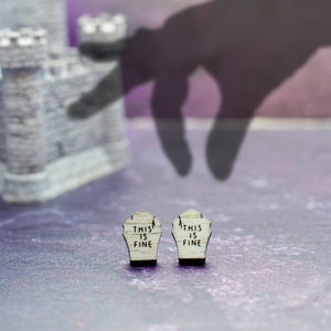 Gravestone Halloween Stud Earrings