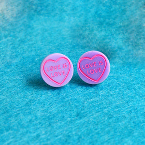 Love is Love Sweetie Heart Stud Earrings
