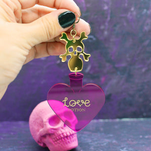 Love Potion Statement Halloween Earrings