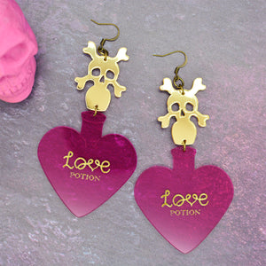 Love Potion Statement Halloween Earrings