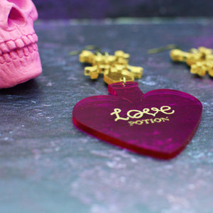 Love Potion Statement Halloween Earrings