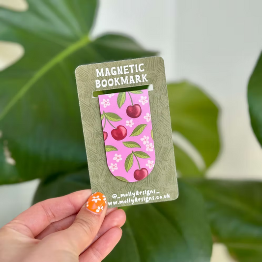 Cherry Print Magnetic Bookmark