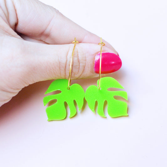 SUPER SECONDS Monstera Hoop Earrings