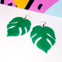 Load image into Gallery viewer, Monstera Statement Earrings

