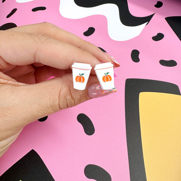 Pumpkin Spiced Latte Stud Earrings
