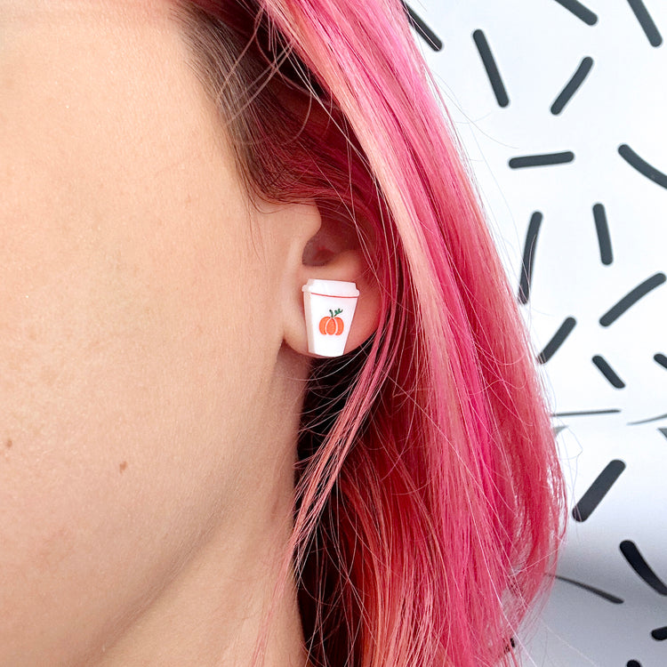 Pumpkin Spiced Latte Stud Earrings