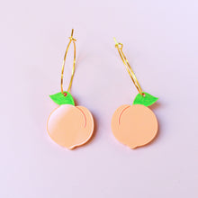 Load image into Gallery viewer, Peach Hoop Earrings
