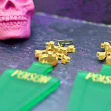 Load image into Gallery viewer, Poison Bottle Statement Halloween Earrings
