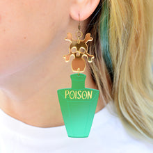 Load image into Gallery viewer, Poison Bottle Statement Halloween Earrings
